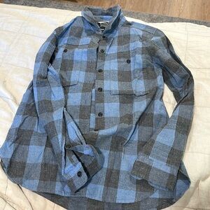 Women’s REI flannel blue and gray